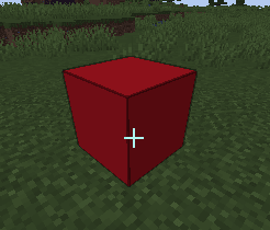 Custom red block placed in the world