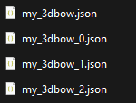 Four JSON model files for the normal and three pulling states